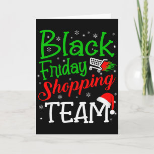 Tarjeta Equipo de Compras del Viernes Navidad Negro Famili