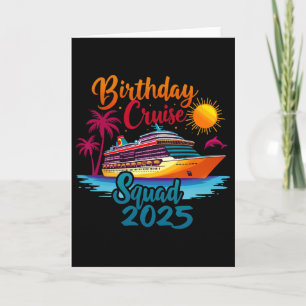Tarjeta Equipo de crucero de cumpleaños 2025 Fiesta de cum
