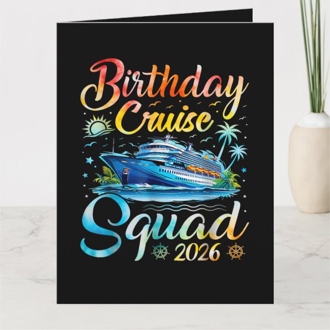 Tarjeta Equipo de crucero de cumpleaños 2026 (Anverso)