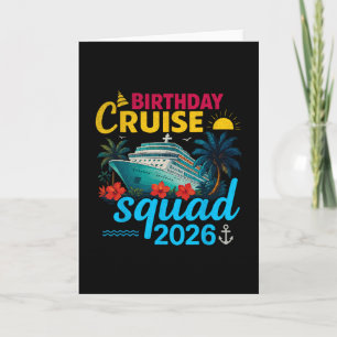 Tarjeta Equipo de crucero de cumpleaños 2026 Aventura Trop