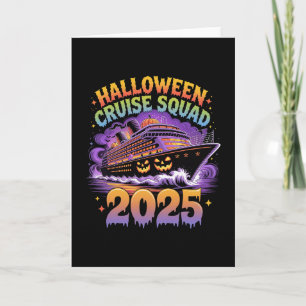 Tarjeta Equipo de crucero de Halloween 2025 Familia coinci