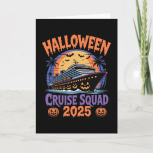 Tarjeta Equipo de crucero de Halloween 2025 Fiesta de vaca