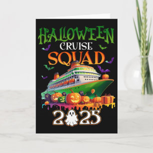 Tarjeta Equipo de crucero espeluznante de Halloween 2025 t