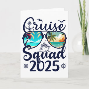 Tarjeta Equipo de crucero vacaciones de verano 2025 famili