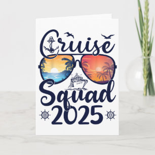 Tarjeta Equipo de crucero Vacaciones de verano 2025 Famili