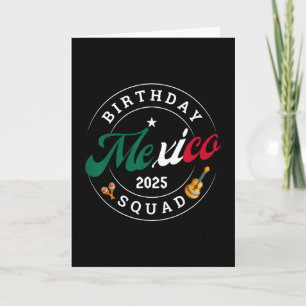 Tarjeta Equipo de Cumpleaños México 2025 Viaje Fiesta Vaca