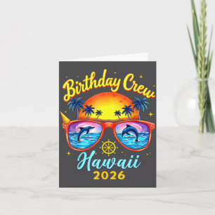 Tarjeta Equipo de cumpleaños vacaciones Hawaii 2026 Crucer