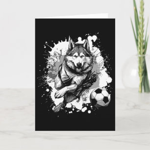 Tarjeta Equipo de Deportes de Fútbol Jugando Husky 