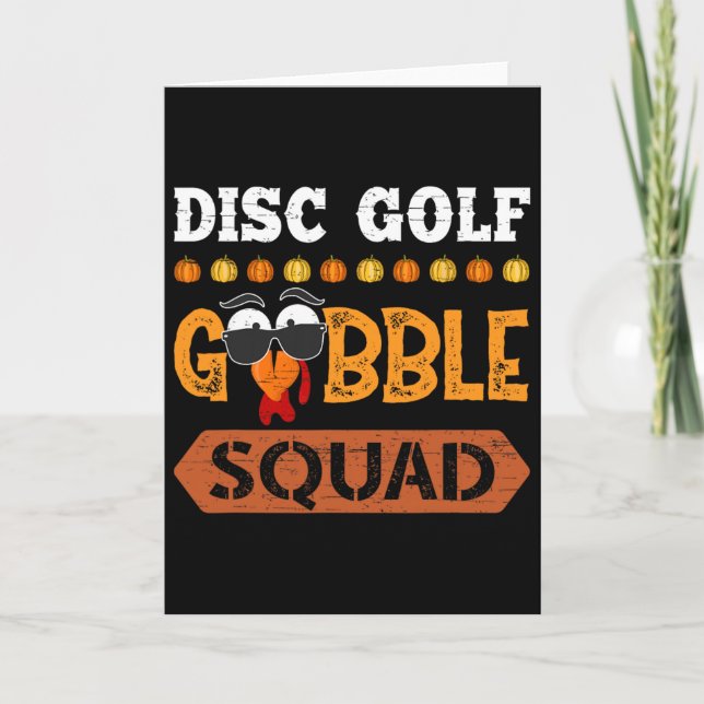Tarjeta Equipo de Disc Golf Gobble Pavo Día de Acción de G (Anverso)