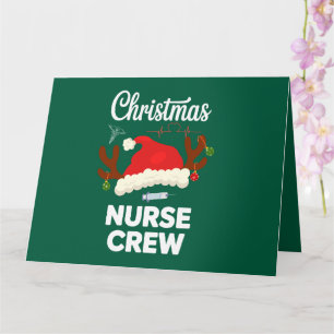 Tarjeta Equipo de enfermera de Navidad Gorro de Santa Navi