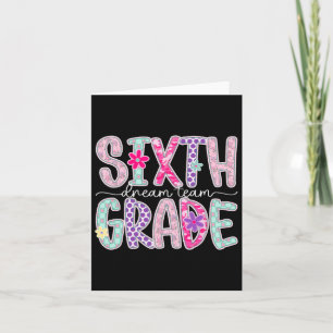 Tarjeta Equipo de ensueño de sexto grado mujeres Floral Pr