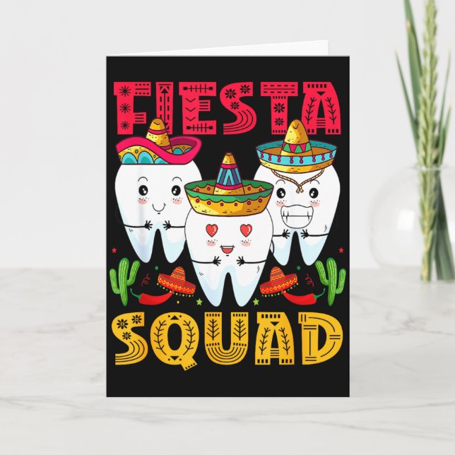 Tarjeta Equipo de Fiesta Cinco De Mayo Dental Fiesta Mexic (Anverso)