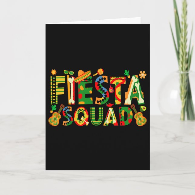 Tarjeta Equipo de fiesta familiar partido coincidente Cinc (Anverso)