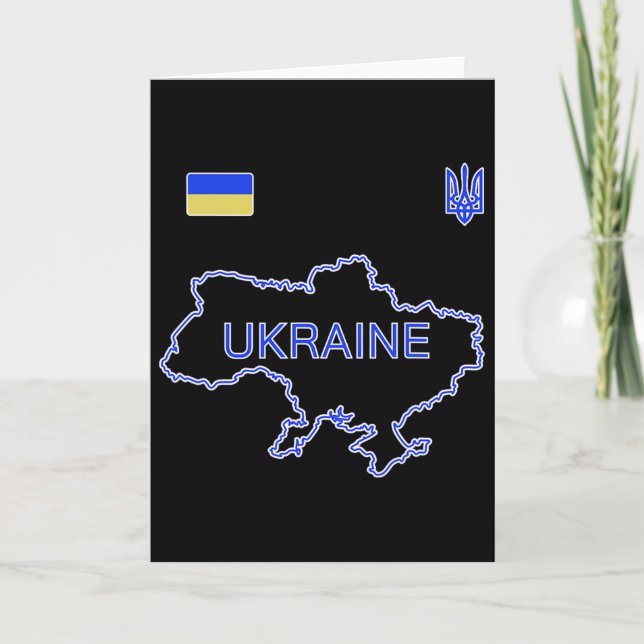 Tarjeta Equipo de fútbol de Ucrania Ukr Mapa y Jersey Trid (Anverso)