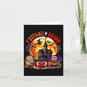 Tarjeta Equipo de fútbol Halloween tres equipos de terror