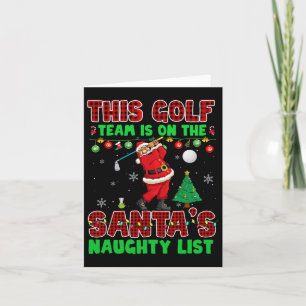 Tarjeta Equipo de golf en la lista traviesa de Santa Claus