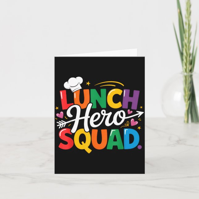Tarjeta Equipo de Héroes de Almuerzo Escolar Brigada de Tr (Anverso)
