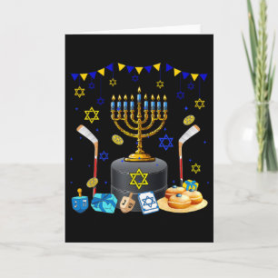 Tarjeta Equipo de Hockey Jugador Amantehanukkah Judío Meno