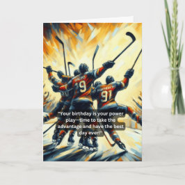 Tarjeta Equipo de hockey sobre hielo juega juntos