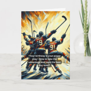 Tarjeta Equipo de hockey sobre hielo juega juntos