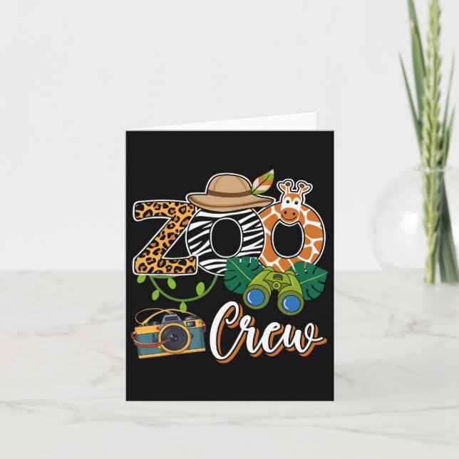 Tarjeta Equipo de jirafas del zoológico Safari Animal Guar (Anverso)