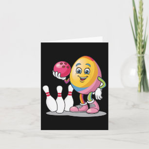 Tarjeta Equipo de Jugador de Bowling con traje colorido de