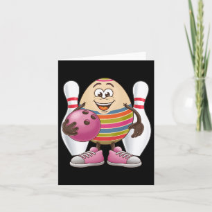 Tarjeta Equipo de Jugador de Bowling con traje colorido de