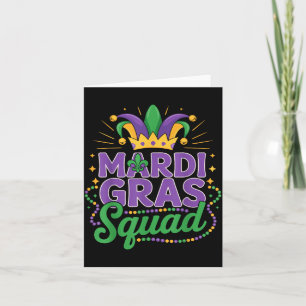 Tarjeta Equipo de la escuadra de Mardi Gras para tripulaci