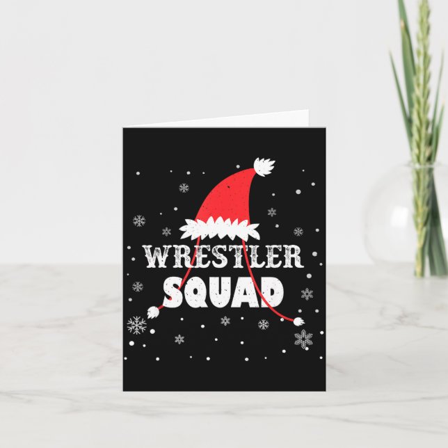 Tarjeta Equipo de luchadores Navidad lucha libre a juego N (Anverso)