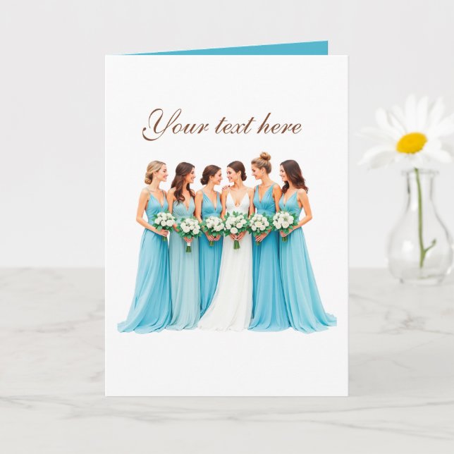 Tarjeta Equipo de novias personalizable lindo (Planta pequeña)