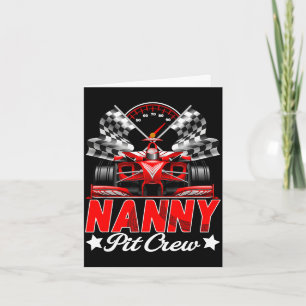 Tarjeta Equipo de pit nanny carreras familia coche de carr