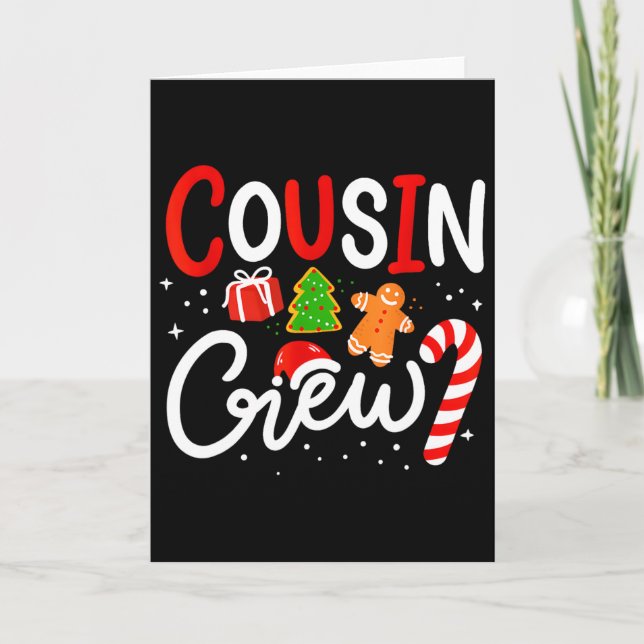 Tarjeta Equipo de primo de Navidad divertido sombrero de S (Anverso)