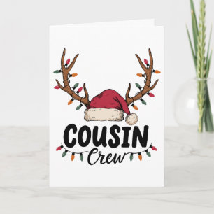 Tarjeta Equipo de primo de Navidad Sombrero de Santa Cuern