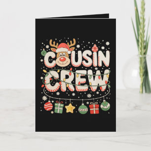 Tarjeta Equipo de Primos de Navidad Reno Familiar