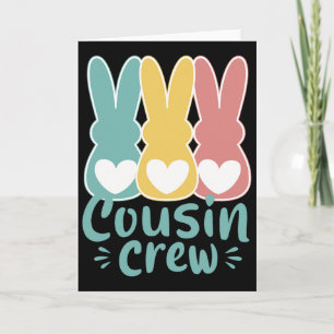 Tarjeta Equipo de primos de Pascua Familia de conejos a ju