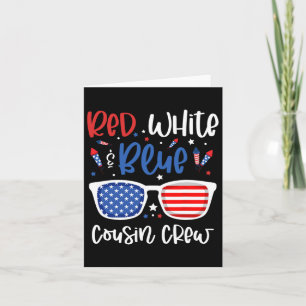 Tarjeta Equipo De Primos Rojo Blanco Y Azul 4 De Julio Niñ