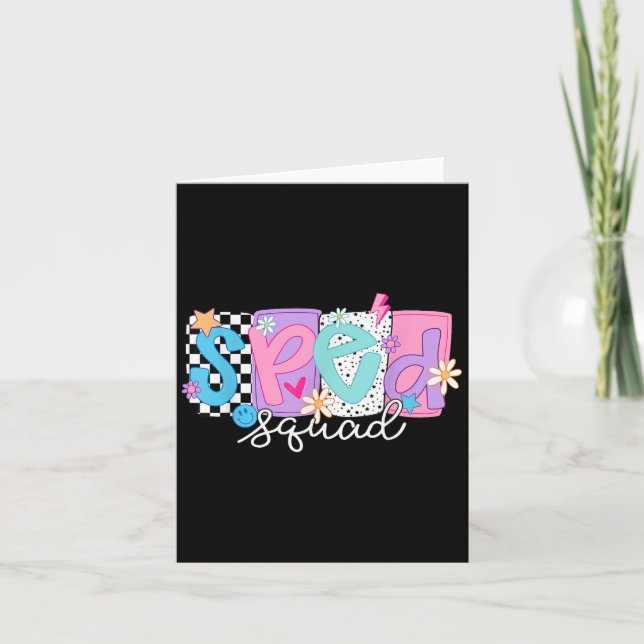 Tarjeta Equipo De Profesores De Educación Especial Floral  (Anverso)