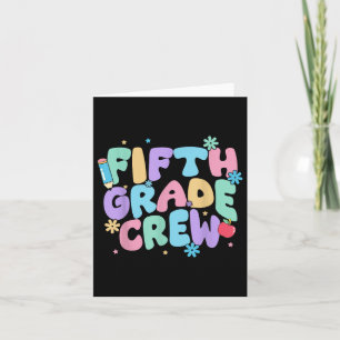Tarjeta Equipo de Quinto Grado Floral Groovy Maestría de 5