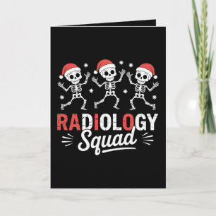 Tarjeta Equipo de radiología Navidad esqueleto técnico de