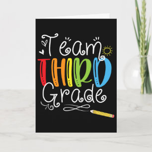 Tarjeta Equipo de regreso a la escuela de tercer grado 3er