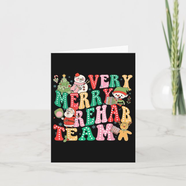 Tarjeta Equipo de Rehabilitación Muy Feliz Navidad Terapia (Anverso)