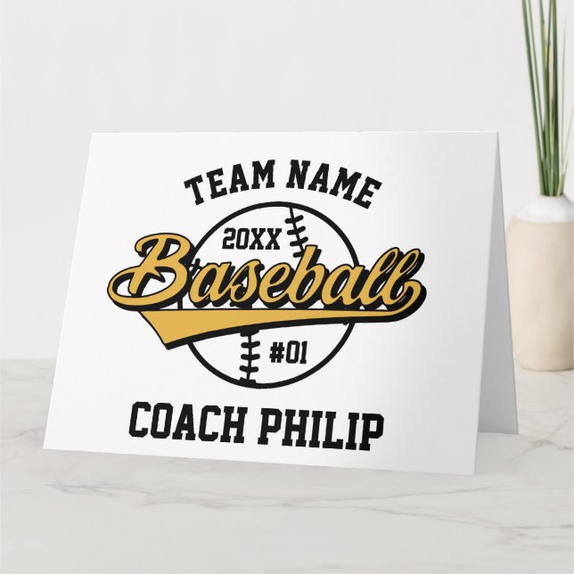 Tarjeta Equipo de retiro de entrenador de béisbol, equipo  (Anverso)
