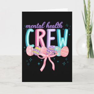 Tarjeta Equipo de salud mental de Pascua lazo Coquette hue