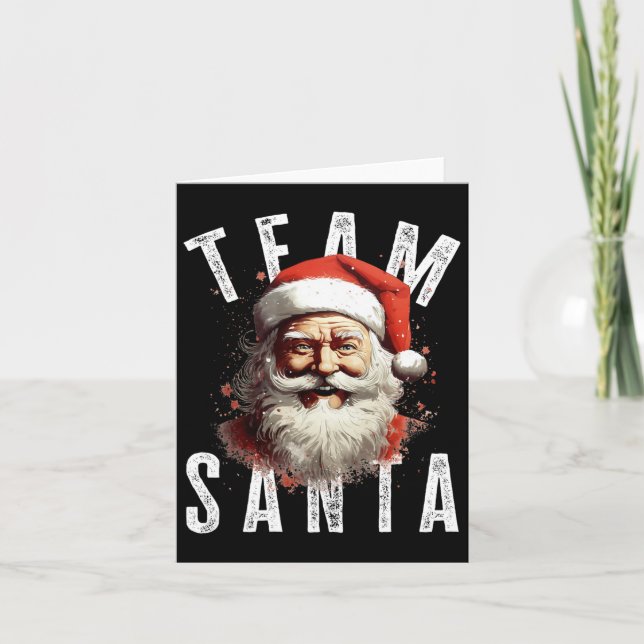 Tarjeta Equipo de Santa Navidades Graciosos Navidad Santa  (Anverso)