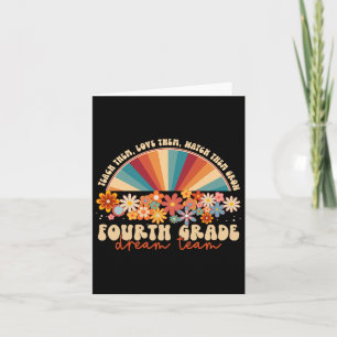 Tarjeta Equipo de Sueño de 4º Grado Groovy Rainbow de vuel