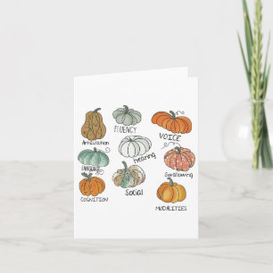 Tarjeta Equipo de Terapia del Habla Calabaza Otoño Hallowe