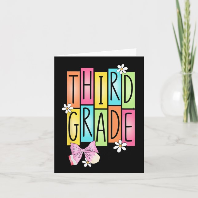 Tarjeta Equipo De Tercer Grado Retro Coquette De Vuelta A  (Anverso)