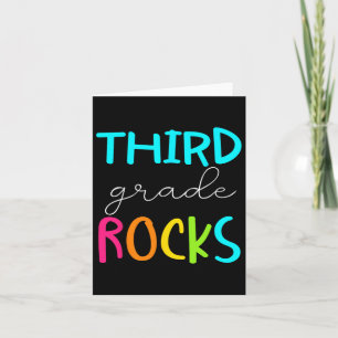Tarjeta Equipo de tercer grado Rocks Teacher de tercer gra