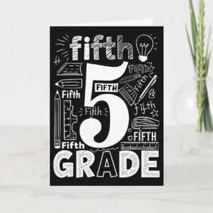 Tarjeta Equipo de tipografía de 5to grado Maestra de quint