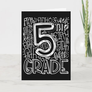 Tarjeta Equipo de tipografía de 5to grado Maestra de quint